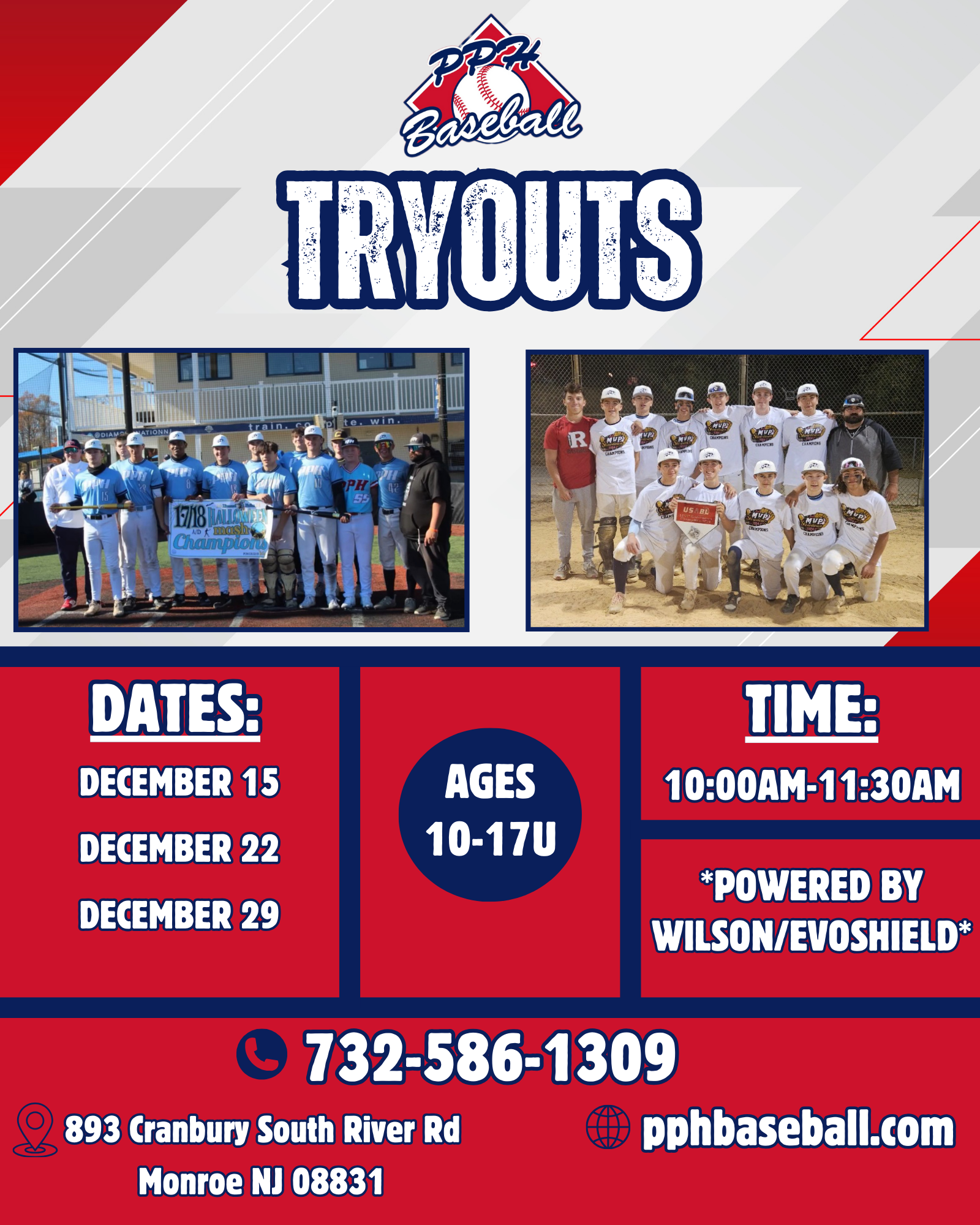 Tryouts Upcoming 10u - 17u